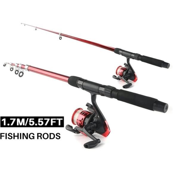 Telescopic Fishing Rod Reel Combo 2pcs 5.9FT/6.89FT Collapsible Fishing Pole - Picture 2 of 6